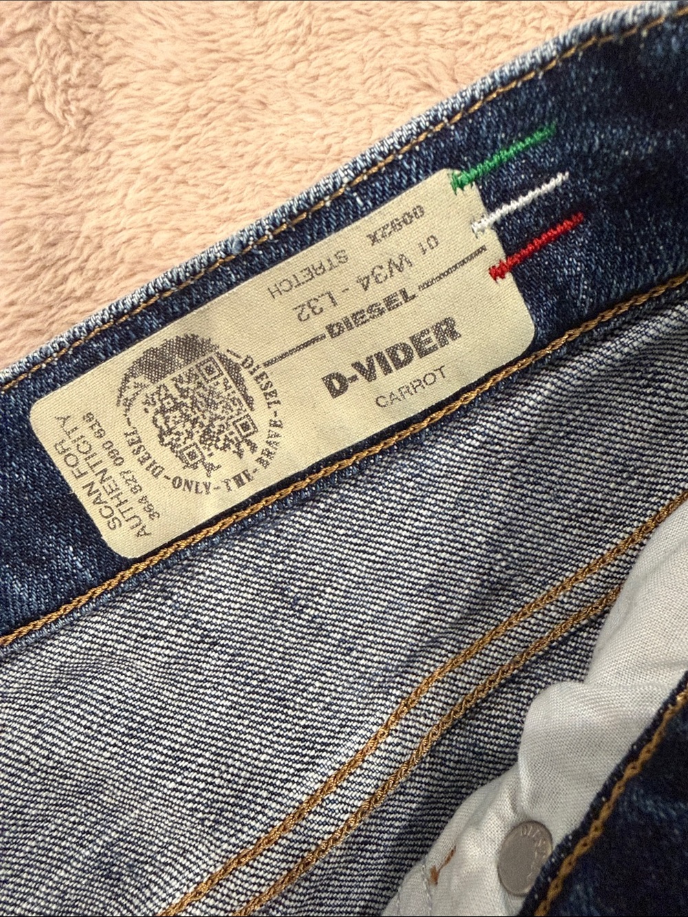Diesel Men's Slim Straight Jeans in Indigo Blue Wash
